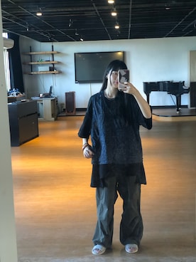 「meanswhile（ミーンズワイル）のアイテム」を使った、Chi-ting Yuさん（レディース・161cm）の冬コーディネート