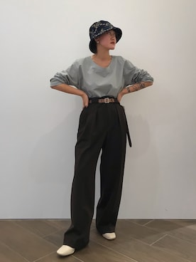「LEH（レー）のアイテム」を使った、ナズさん（レディース・157cm）の夏コーディネート