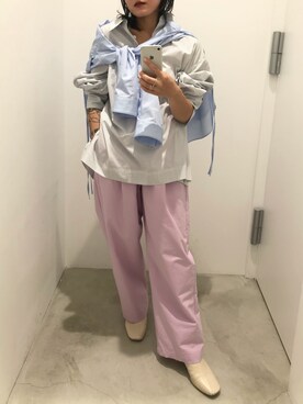 「SHINYAKOZUKA（シンヤコヅカ）のアイテム」を使った、ナズさん（レディース・157cm）の夏コーディネート