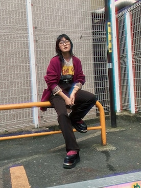 「TAUPE（トープ）のアイテム」を使った、ナズさん（レディース・157cm）の秋コーディネート