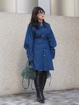 「LASTFRAME（ラストフレーム）のアイテム」を使った、ナズさん（レディース・157cm）の冬コーディネート