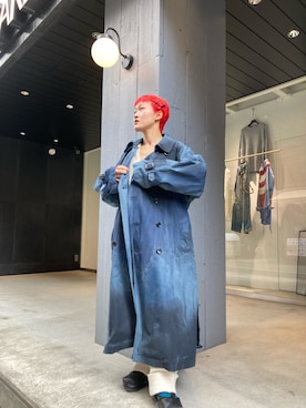 「YOKE（ヨーク）のアイテム」を使った、ナズさん（レディース・157cm）の春コーディネート