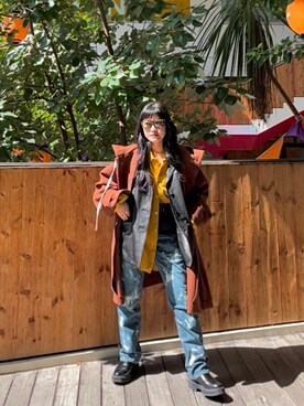 「SHINYAKOZUKA（シンヤコヅカ）のアイテム（ジャケット/アウター）」を使った、ナズさん（レディース・157cm）の秋コーディネート