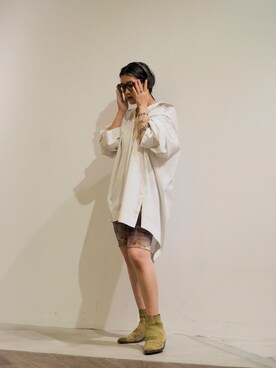 「SHINYAKOZUKA（シンヤコヅカ）のアイテム」を使った、ナズさん（レディース・157cm）の秋コーディネート
