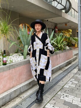 「LEH（レー）のアイテム」を使った、ナズさん（レディース・157cm）の春コーディネート