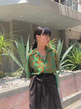 「aloha blossom（アロハブロッサム）のアイテム」を使った、ナズさん（レディース・157cm）の夏コーディネート