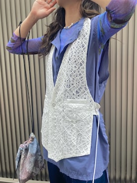 「SHINYAKOZUKA（シンヤコヅカ）のアイテム」を使った、ナズさん（レディース・157cm）の夏コーディネート
