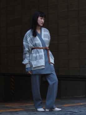 「YOKE（ヨーク）のアイテム」を使った、ナズさん（レディース・157cm）の冬コーディネート