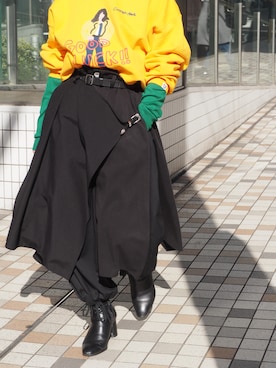 「LEH（レー）のアイテム」を使った、ナズさん（レディース・157cm）の冬コーディネート