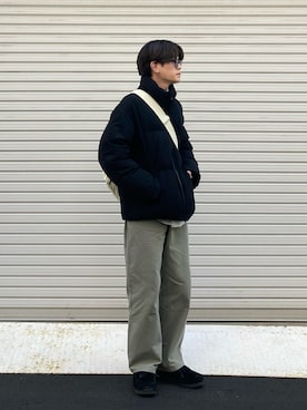 「アイテム（ダウンジャケット/コート）」を使った、こぺさん（メンズ・171cm）の春コーディネート