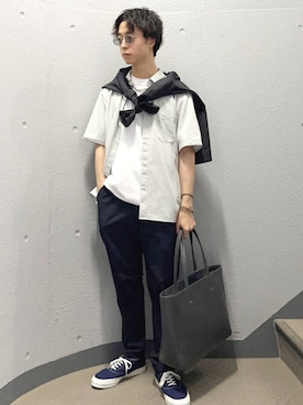 「Sperry Top-Sider（スペリートップサイダー）のアイテム」を使った、東松さん（メンズ・168cm）の夏コーディネート