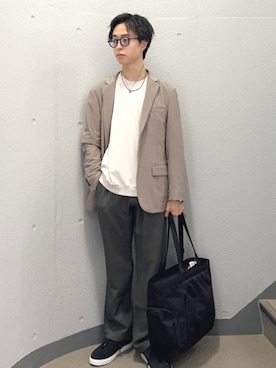 「SHIPS（シップス）のSHIPS:〈セットアップ対応/洗濯機可能〉AIR TOOL ジャケット（テーラードジャケット）」を使った、東松さん（メンズ・168cm）の秋コーディネート