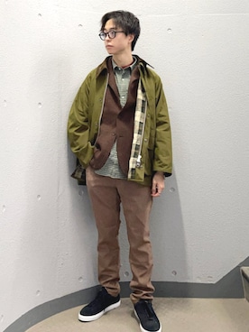 「Barbour（バブアー）のアイテム（ジャケット/アウター）」を使った、東松さん（メンズ・168cm）の秋コーディネート