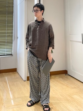 「SHIPS（シップス）のアイテム（シューズ）」を使った、東松さん（メンズ・168cm）の夏コーディネート