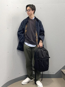 「シップス」｜「アイテム（ブルゾン）」を使った、東松さん（メンズ・168cm）の冬コーディネート