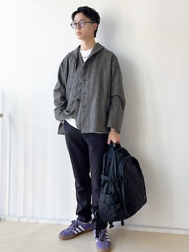 「アイテム（チノパンツ）」を使った、東松さん（メンズ・168cm）の秋コーディネート