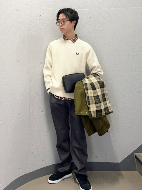 SHIPS別注】FRED PERRY: シングル ティップ ワッフル ニット