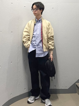 「アイテム（ボディバッグ/ウエストポーチ）」を使った、東松さん（メンズ・168cm）の秋コーディネート