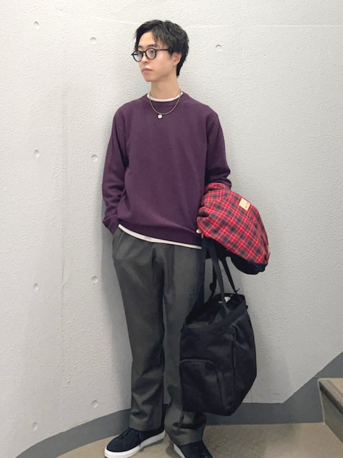 SHIPS:〈手洗い可能〉TEXBRID(R) コットン ウール ピケ クルーネック