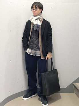 「SHIPS」｜「アイテム（ジャケット/アウター）」を使った、東松さん（メンズ・168cm）の冬コーディネート