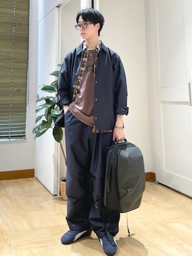 「PUMA（プーマ）のアイテム」を使った、東松さん（メンズ・168cm）の夏コーディネート