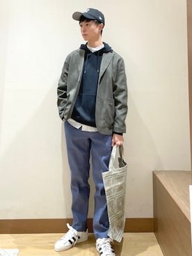 「BINDU（ビンドゥー）のアイテム」を使った、東松さん（メンズ・168cm）の春コーディネート