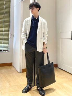 「LACOSTE（ラコステ）のアイテム（ポロシャツ）」を使った、東松さん（メンズ・168cm）の夏コーディネート