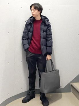 「SHIPS」｜「アイテム（ダウンジャケット/コート）」を使った、東松さん（メンズ・168cm）の冬コーディネート