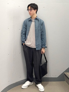 「Sperry Top-Sider（スペリートップサイダー）のアイテム」を使った、東松さん（メンズ・168cm）の秋コーディネート