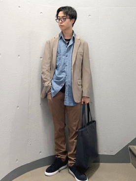 「SHIPS（シップス）のSHIPS:〈セットアップ対応/洗濯機可能〉AIR TOOL ジャケット（テーラードジャケット）」を使った、東松さん（メンズ・168cm）の秋コーディネート