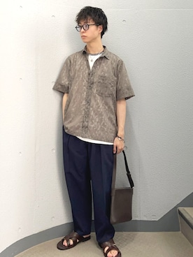 「アイテム（ブレスレット、ブルー系）」を使った、東松さん（メンズ・168cm）の秋コーディネート