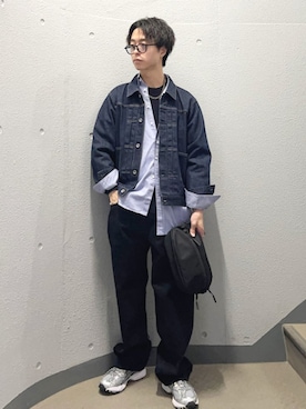 「アイテム（ボディバッグ/ウエストポーチ）」を使った、東松さん（メンズ・168cm）の秋コーディネート