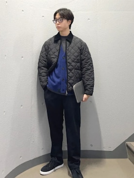 「シップス」｜「アイテム（ブルゾン）」を使った、東松さん（メンズ・168cm）の冬コーディネート