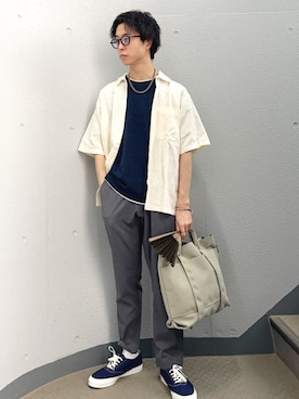 「デッキシューズ」｜東松さん（メンズ・168cm）の秋コーディネート