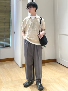 「MERRELL（メレル）のアイテム」を使った、東松さん（メンズ・168cm）の夏コーディネート