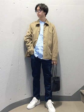 「SHIPS（シップス）のアイテム（トップス）」を使った、東松さん（メンズ・168cm）の春コーディネート