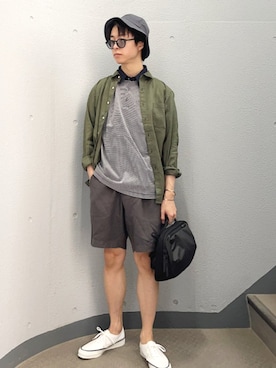 「Sperry Top-Sider（スペリートップサイダー）のアイテム」を使った、東松さん（メンズ・168cm）の夏コーディネート