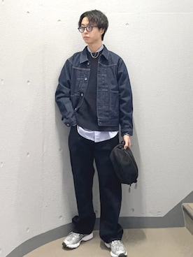 「FRED PERRY（フレッドペリー）のアイテム」を使った、東松さん（メンズ・168cm）の冬コーディネート