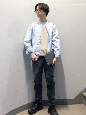 「HOKA（ホカ）のアイテム」を使った、東松さん（メンズ・168cm）の春コーディネート