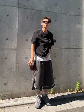 「By Parra（バイパラ）のby Parra play ball t-shirt（Tシャツ/カットソー、ブラック系）」を使った、nipeiさん（メンズ・172cm）の夏コーディネート