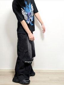 クヌマフ knuth marf ripped buggy denim pants ripped buggy denim pants/2color | KNUTH MARF