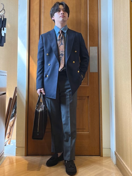 【上品】サウスウィック PAXTON ウールネイビーダブルブレザー 大きいサイズ Southwick: PAXTON ウール ネイビー ダブルブレザー｜ SHIPS