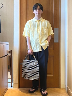 「SHIPS（シップス）のアイテム」を使った、永松さん（メンズ・166cm）の夏コーディネート