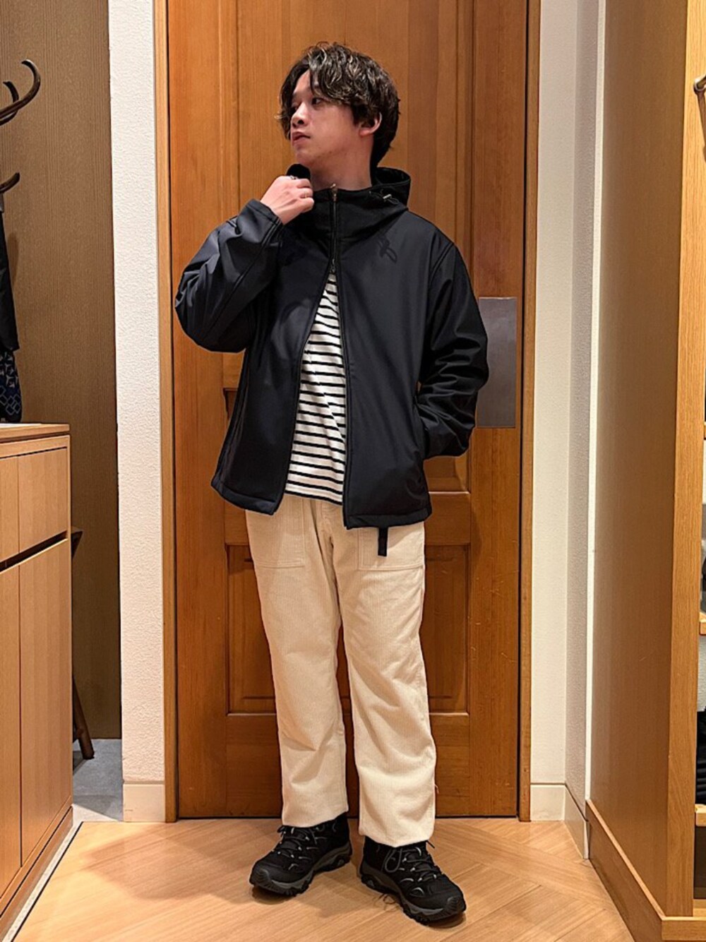 Asa275c-boy style中綿マウンテンパーカーコーデュロイパンツ