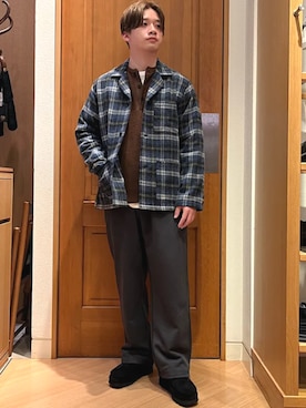 「SHIPS」｜「アイテム（ジャケット/アウター）」を使った、永松さん（メンズ・166cm）の冬コーディネート