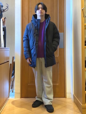 「シップス」｜「アイテム（ブルゾン）」を使った、永松さん（メンズ・166cm）の冬コーディネート