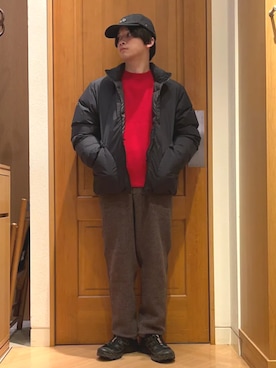 「SHIPS」｜「アイテム（ダウンジャケット/コート）」を使った、永松さん（メンズ・166cm）の秋コーディネート