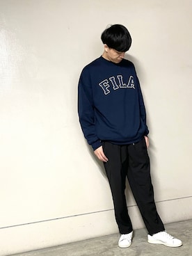 「FILA（フィラ）のアイテム（トップス）」を使った、NAOKIさん（メンズ・175cm）の秋コーディネート