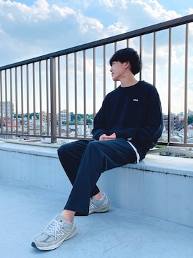 「FILA（フィラ）のアイテム（トップス）」を使った、NAOKIさん（メンズ・175cm）の秋コーディネート