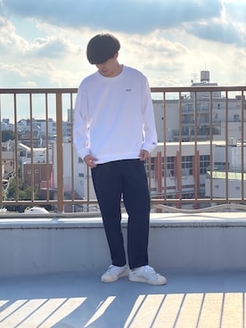 「FILA（フィラ）のアイテム（トップス）」を使った、NAOKIさん（メンズ・175cm）の秋コーディネート